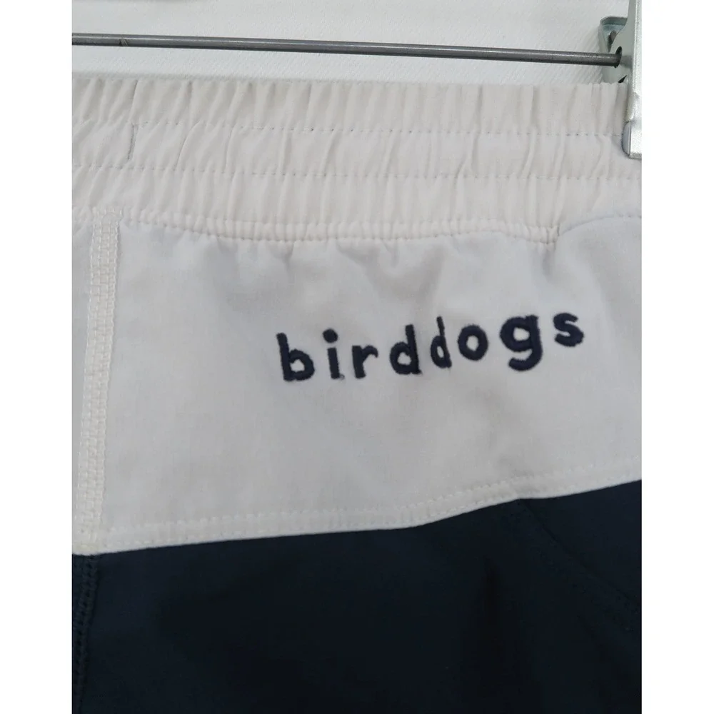 Birddogs Boom Gym Shorts Mens Medium Navy Blue White Athletic Lined 9 Inseam